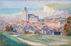 Les Blanches Falaises Vues Du Village by Maurice Blieck