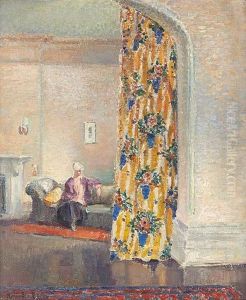 Interieur A La Tenture Fleurie by Maurice Blieck