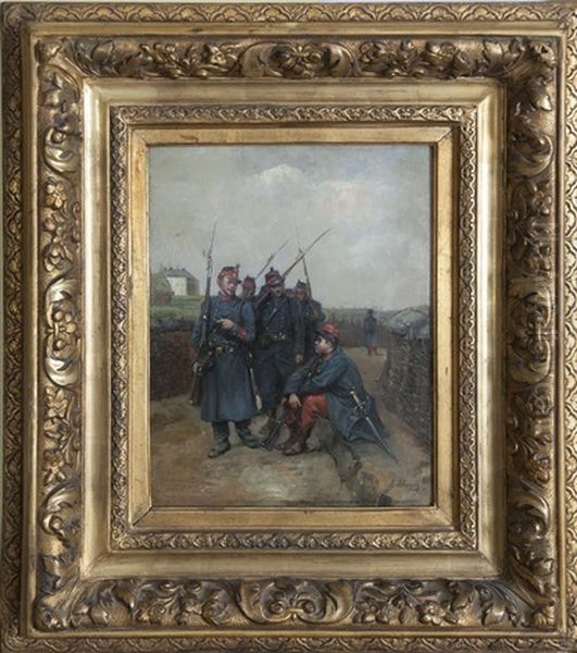 French Soldiers Marching Through A Trench, During The Franco-prussian War - view 1