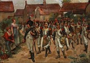 A Parade In A Village by Albert Bligny