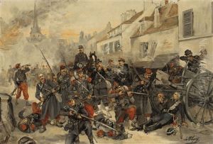 Kriegsszene In Einer Franzosischen Stadt by Albert Bligny