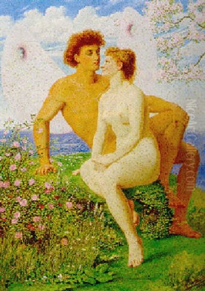 Amor Og Psyke I Blomsterne Bjerglandskab - view 1