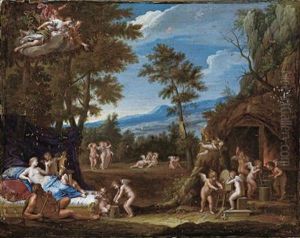 Venus In Vulcan""""s Forge by Francesco Albani