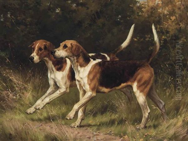 Two Foxhounds - view 1