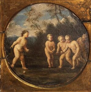 Putti In A Landscape by Francesco Albani