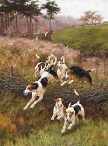 Hounds On The Scent (pair) by Thomas Blinks
