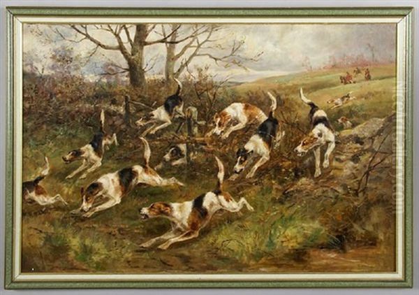 Hounds With Hunting Party - view 1