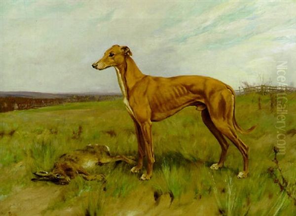 "dendrapsis"- A Greyhound And A Hare In A Landscape - view 1