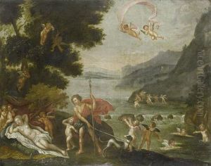 Adonis Led To Venus by Francesco Albani