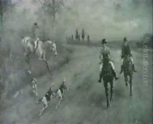 The Pursuit/a Hunting Scene by Thomas Blinks
