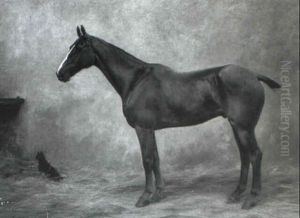 Chestnut Hunters In A Stable by Thomas Blinks