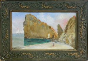 Promenade Sur La Plage by Leonid Demyanovich Blinov