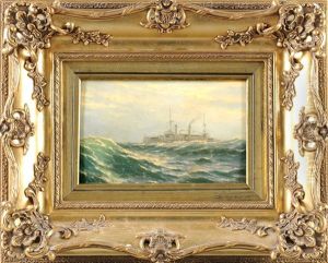 Zerstorer Auf Hoher See by Leonid Demyanovich Blinov