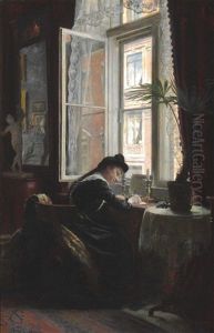 A Young Girl Writes A Letter