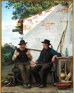 En Samtale Mellem To Fiskere, Hornbaek by Carl Heinrich Bloch