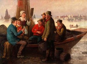 Fischer Im Hafen by Carl Heinrich Bloch