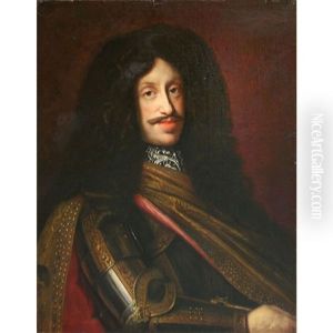 Portrait Of The Holy Roman Emperor Leopold I (1640-1705) In Armor by Benjamin Von Block