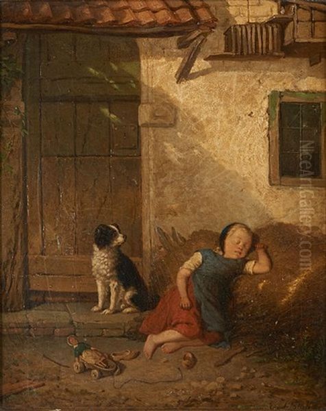 Jeune Enfant Endormi Pres De Son Jouet - view 1