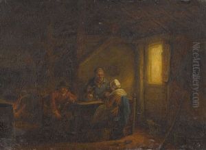 Stubeninterieur Mit Drei Alten Stubeninterieur Mit Drei Alten