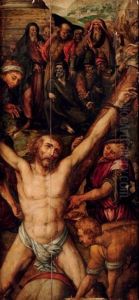 Le Martyre De Saint Andre by Anthonie van (Montfort) Blocklandt