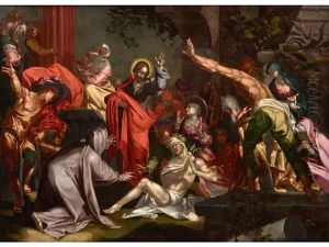 Die Erweckung Des Lazarus by Abraham Bloemaert