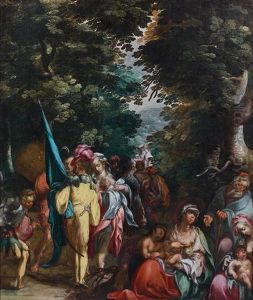 Halte De Personnages : Scene Presumee De L'ancien Testament by Abraham Bloemaert