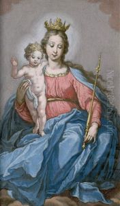 Die Madonna Mit Kind, Auf Wolken Thronend