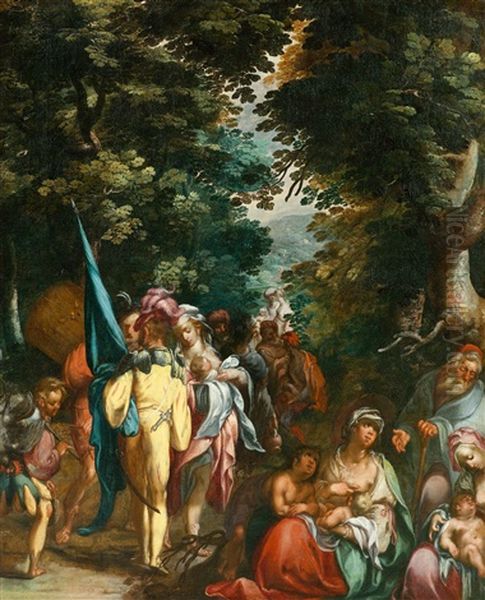 Old Testament Scene With Figures In A Forest Landscape - view 1
