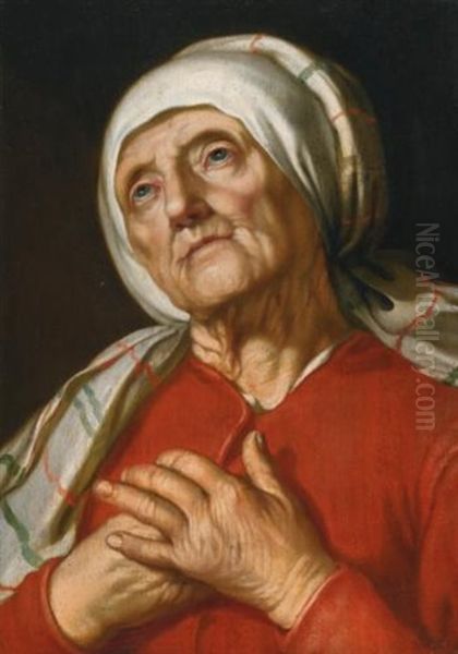Portrait Of A Woman Praying - view 1