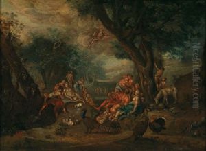 Bacchanal Mit Zahlreichen Tieren