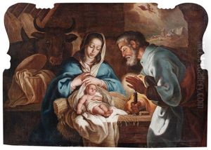 Anbetung Des Christuskindes by Abraham Bloemaert
