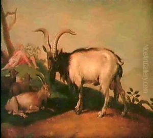 Paesaggio Con Capre E Pecore; Sullo Sfondo, Granida E       Daifilo by Abraham Bloemaert