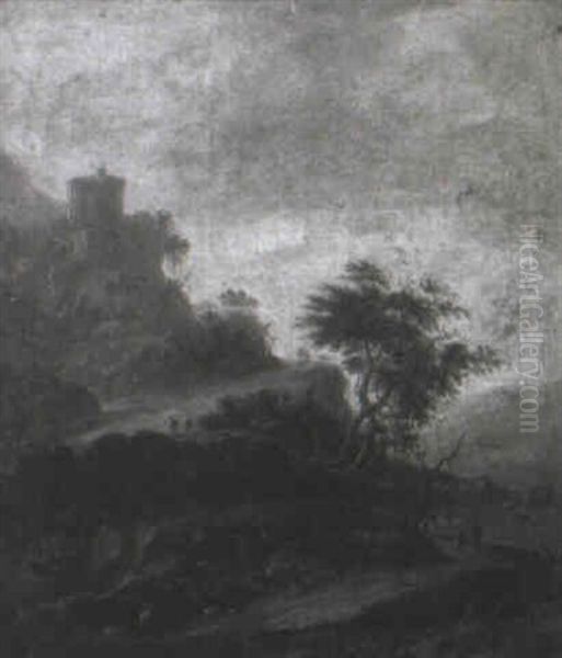 Figures Traversing A Winding Path Above A River Valley - view 1