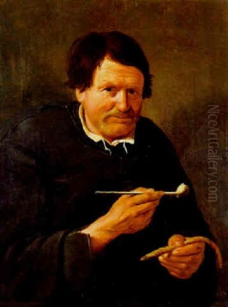 A Peasant Lighting A Pipe - view 1