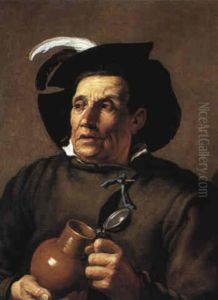 Man In A Feathered Hat Holding A Tankard