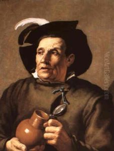 A Man In Feathered Hat Holding A Tankard