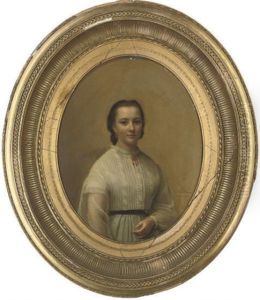 Portrait Of A Young Lady, In A White Dress by Herman Antoine de Bloeme
