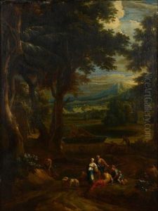 Paysage Neoclassique Avec Pastorale Et Cenotaphe