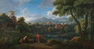 An Arcadian Summer Landscape by Jan Frans van Bloemen