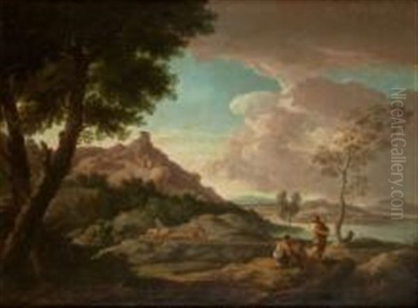 Bergers Et Pecheurs Au Bord De La Riviere - view 1