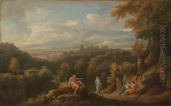 Arcadian Landscape With Figures - view 1