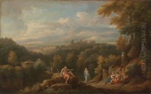 Arcadian Landscape With Figures