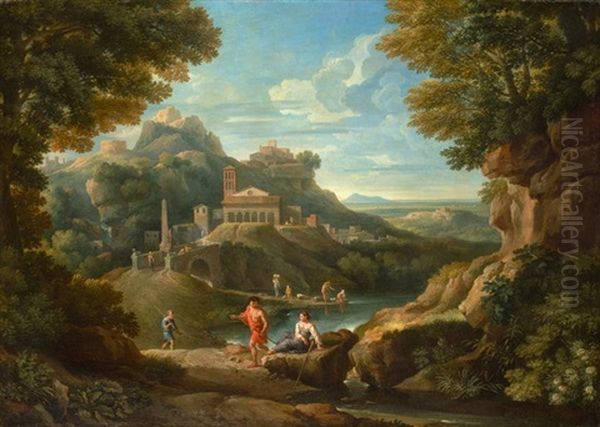 Arcadian Landscape With Roman Monuments - view 1