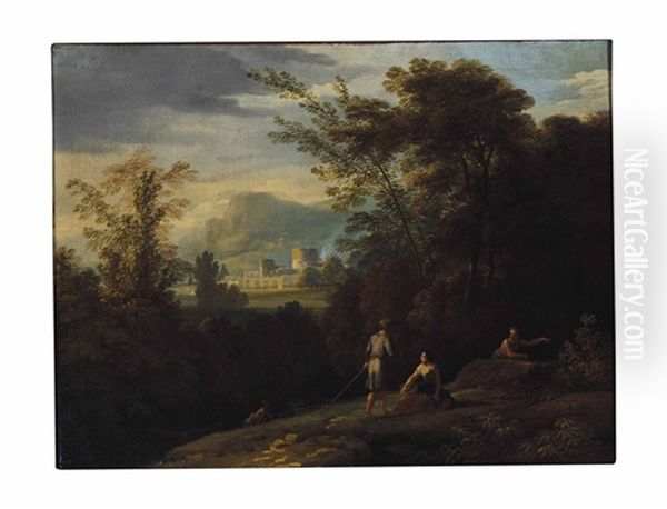 A Landscape With Shepherds, A Town Beyond - view 1