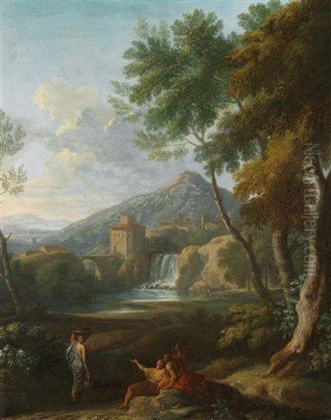 Campagnalandschaft Mit Klassischen Figuren - view 1