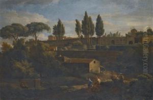 Rome, A Terraced Garden, Probably That Of The Villa Silvestri Rivaldi