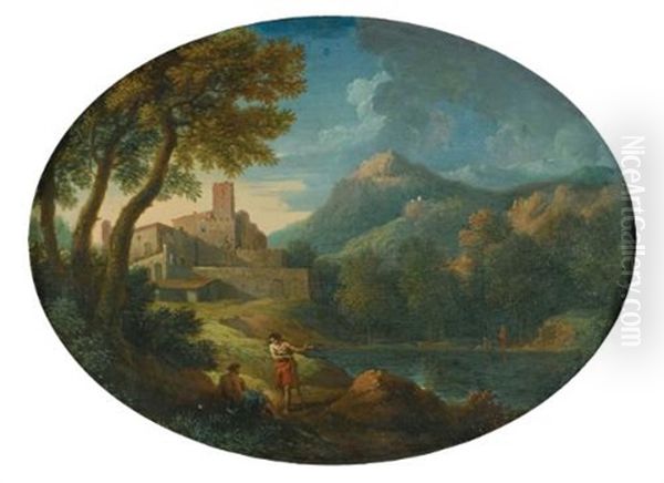Personnages Au Bord D'un Lac - view 1