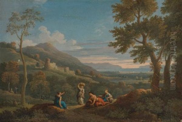 A Classical Landscape With Peasants In The Foreground - view 1