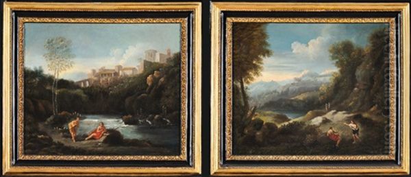 Paesaggio Fluviale Con Figure (+ Paesaggio Fluviale Con Figure; Pair) - view 1