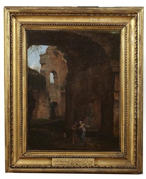 Figures And Dog By Ruins - view 1